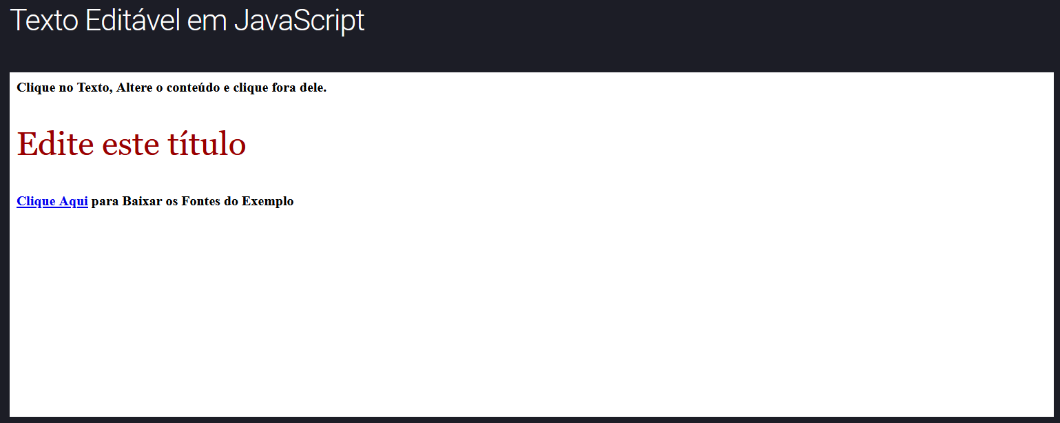 Texto Editável em JavaScript